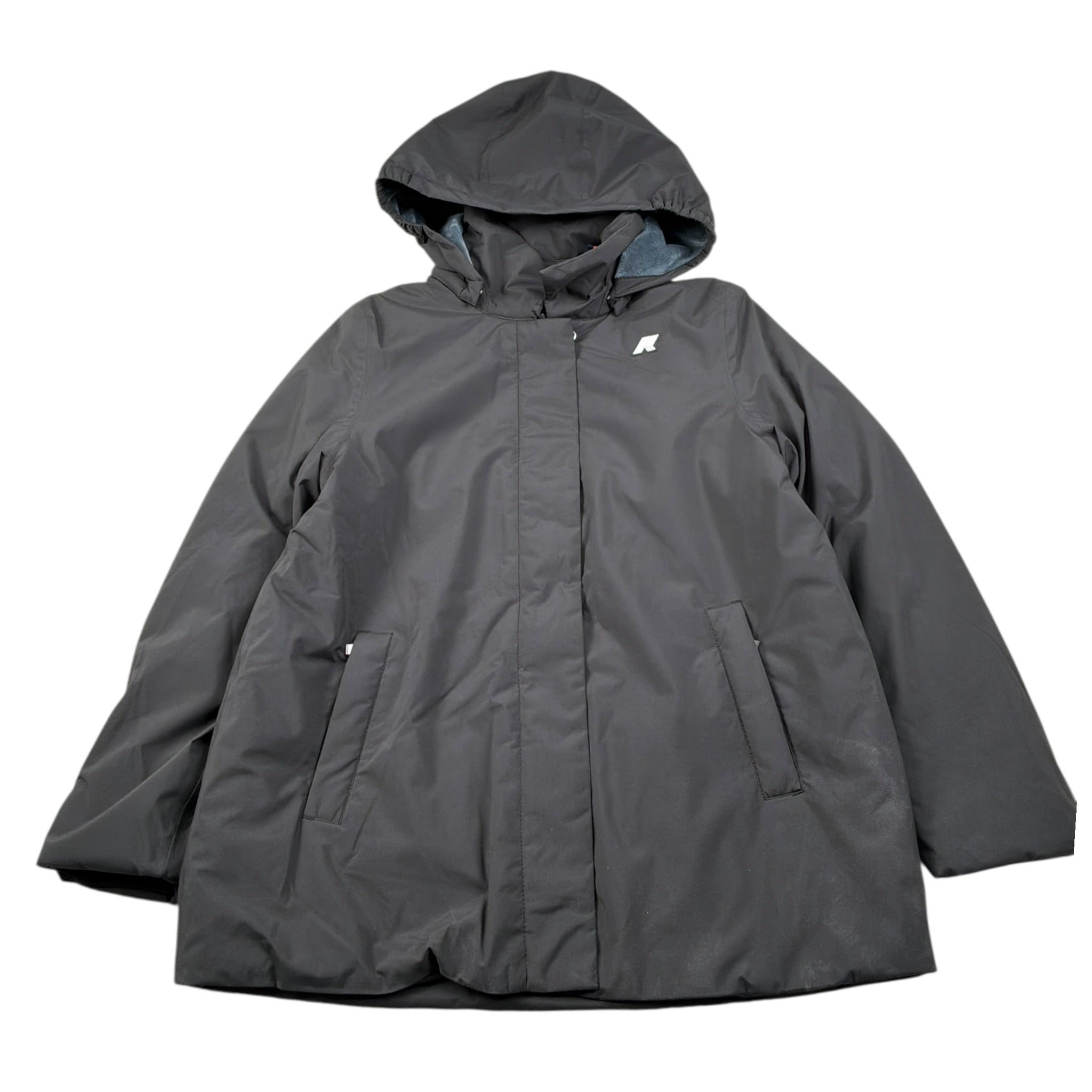 K-Way Giubbino tinta unita con Cappuccio Nero per Bambino K4137WWW NERO K-WAY 