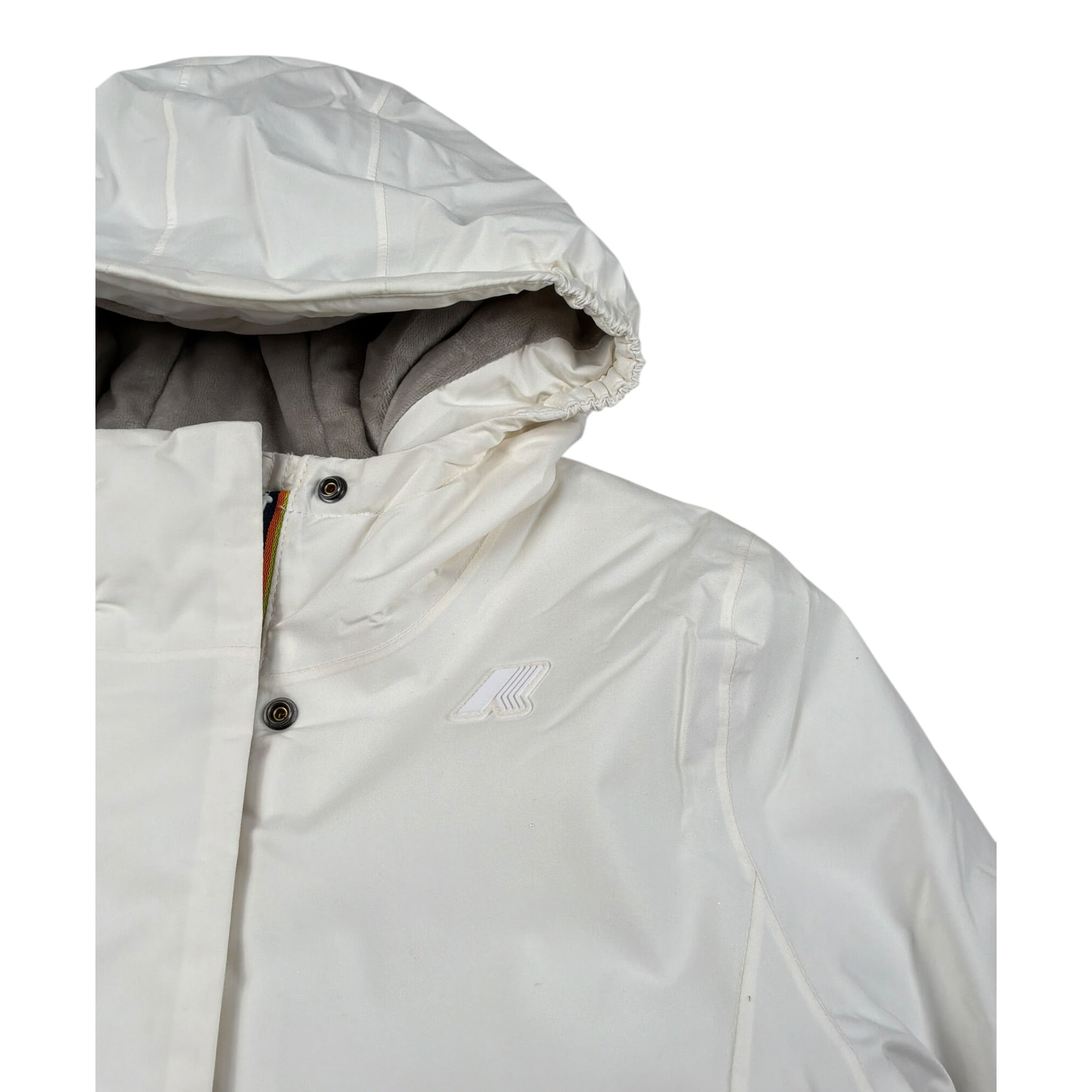 K-Way Giubbino tinta unita con Cappuccio Panna per Bambina K41383W PANNA K-WAY 