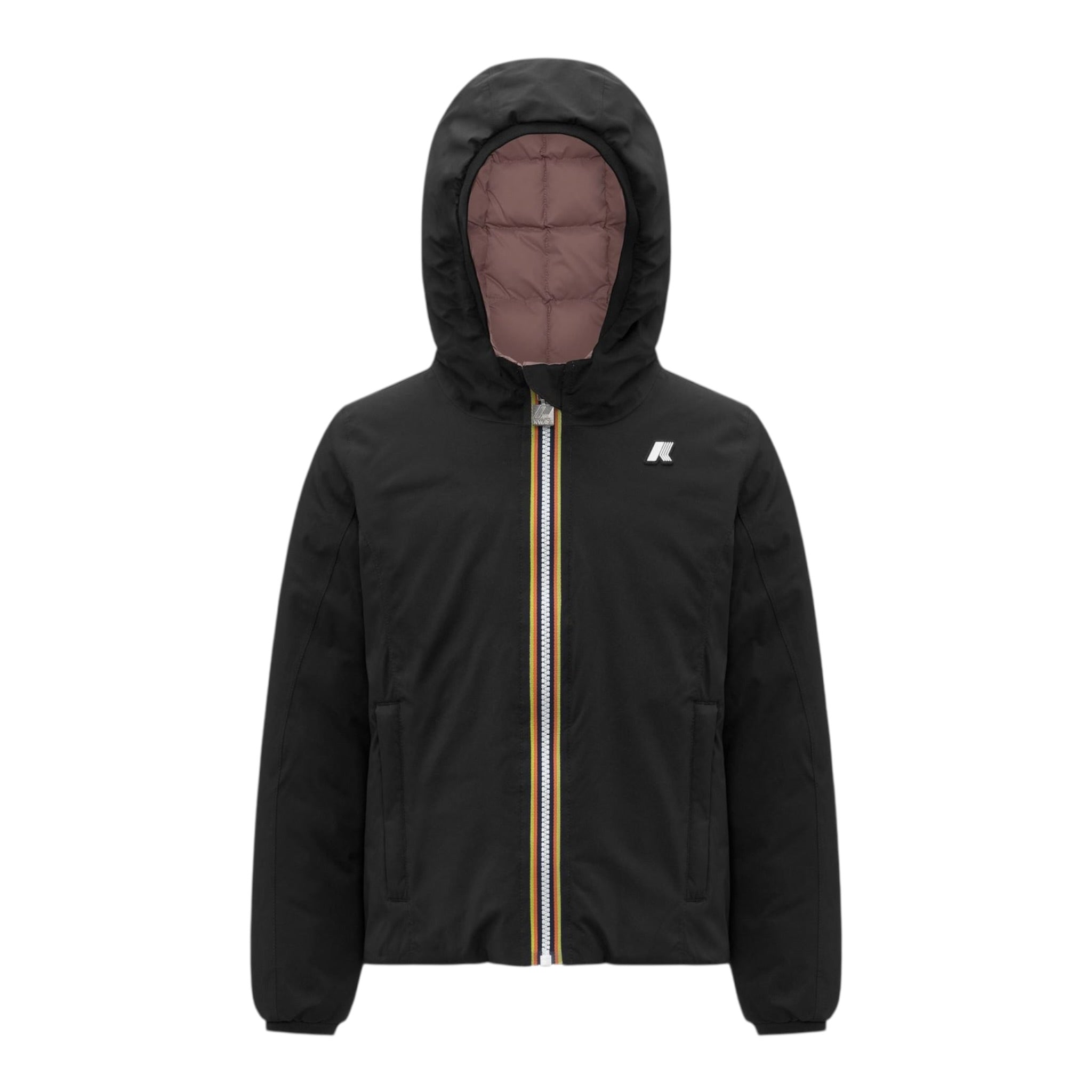 K-Way Giubbino Reversibile Lungo con Zip E Cappuccio Nero/Rosa per Bambina K5123QW NERO/ROSA K-WAY 