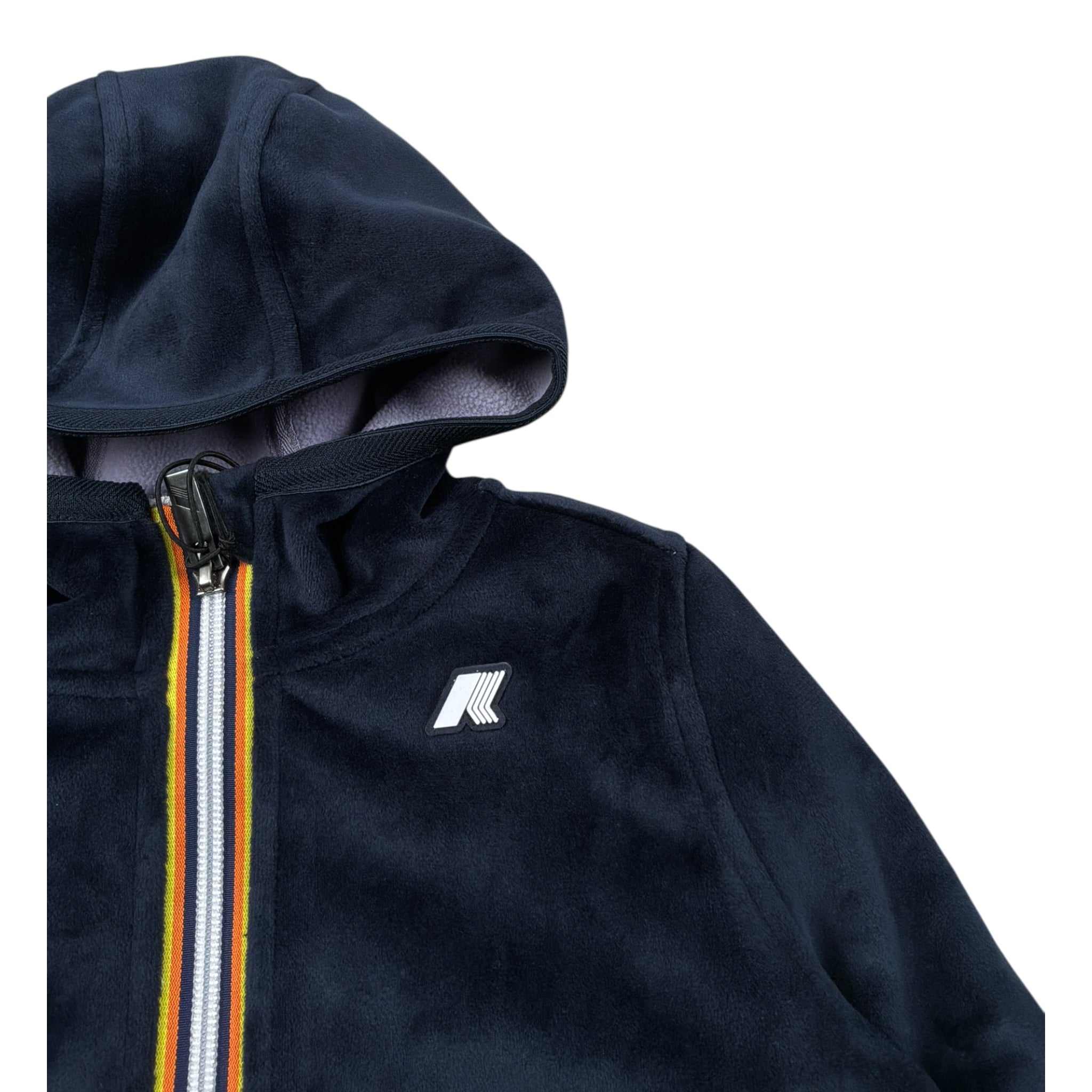 K-Way Felpa Chiusa con Cappuccio tinta unita In Velluto Blu per Bambina K51467W BLU K-WAY 
