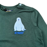 K-Way Shirt Girocollo tinta unita con Stampa Verde per Neonato K5146QW VERDE K-WAY 