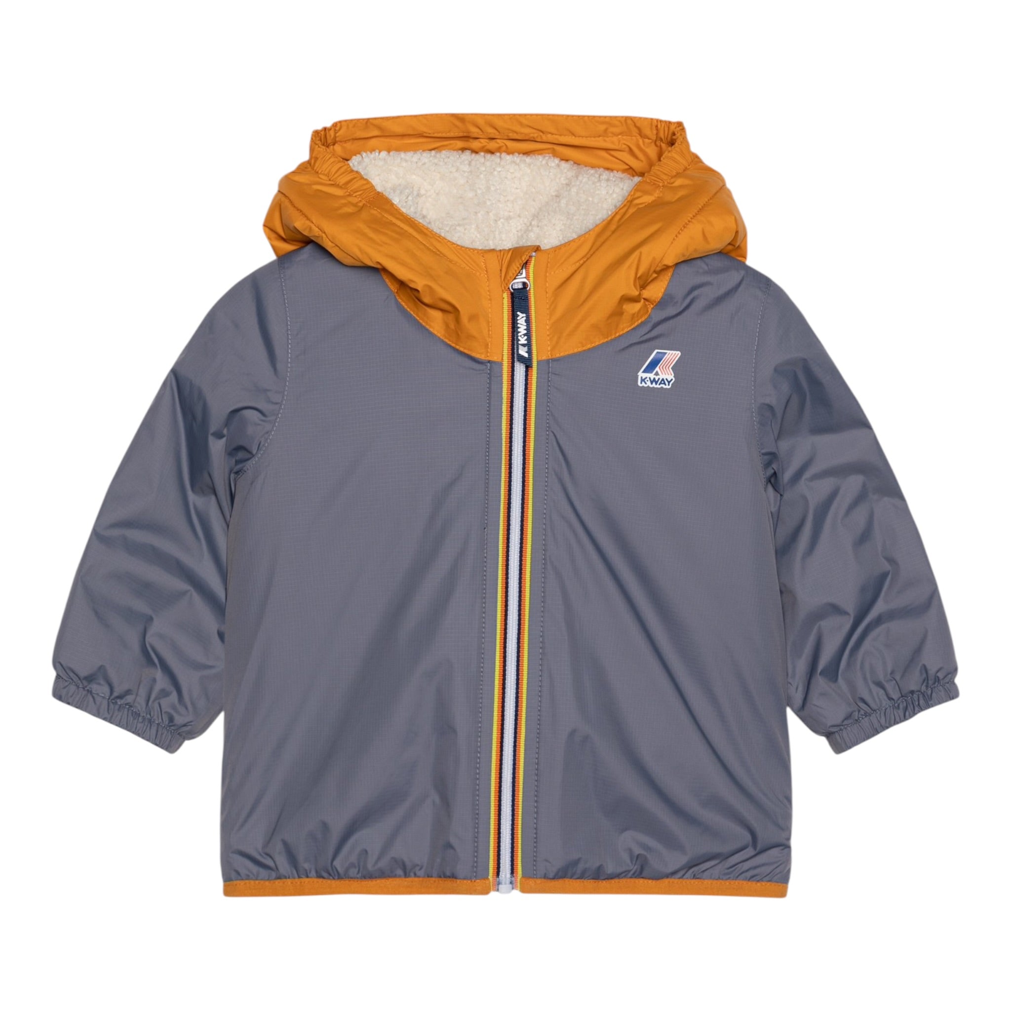 K-Way Giubbino tinta unita con Cappuccio In Contrasto Grigio per Neonato K61157WW GRIGIO K-WAY 