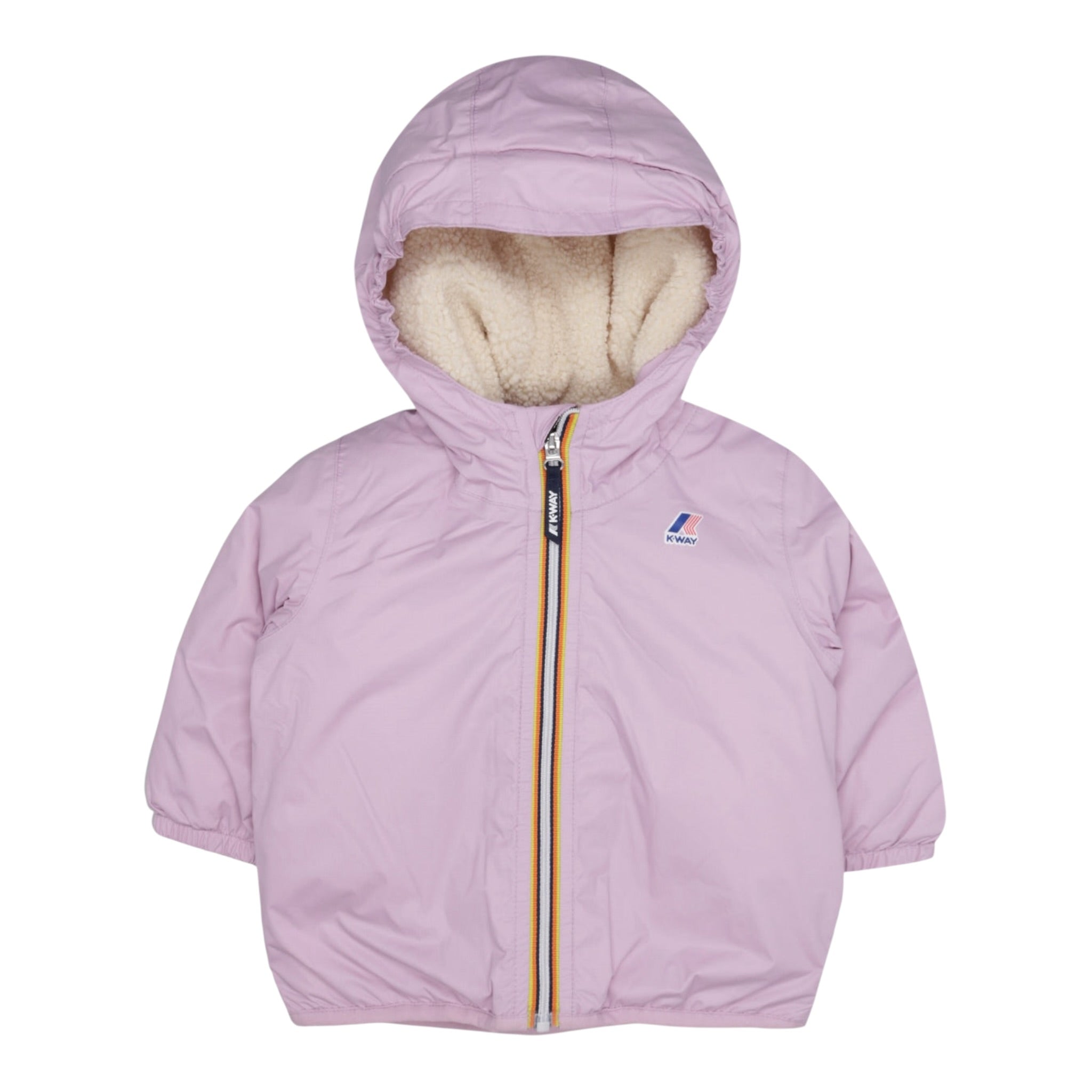K-Way Giubbino tinta unita con Cappuccio Lilla per Bambina K6115FWA LILLA K-WAY 