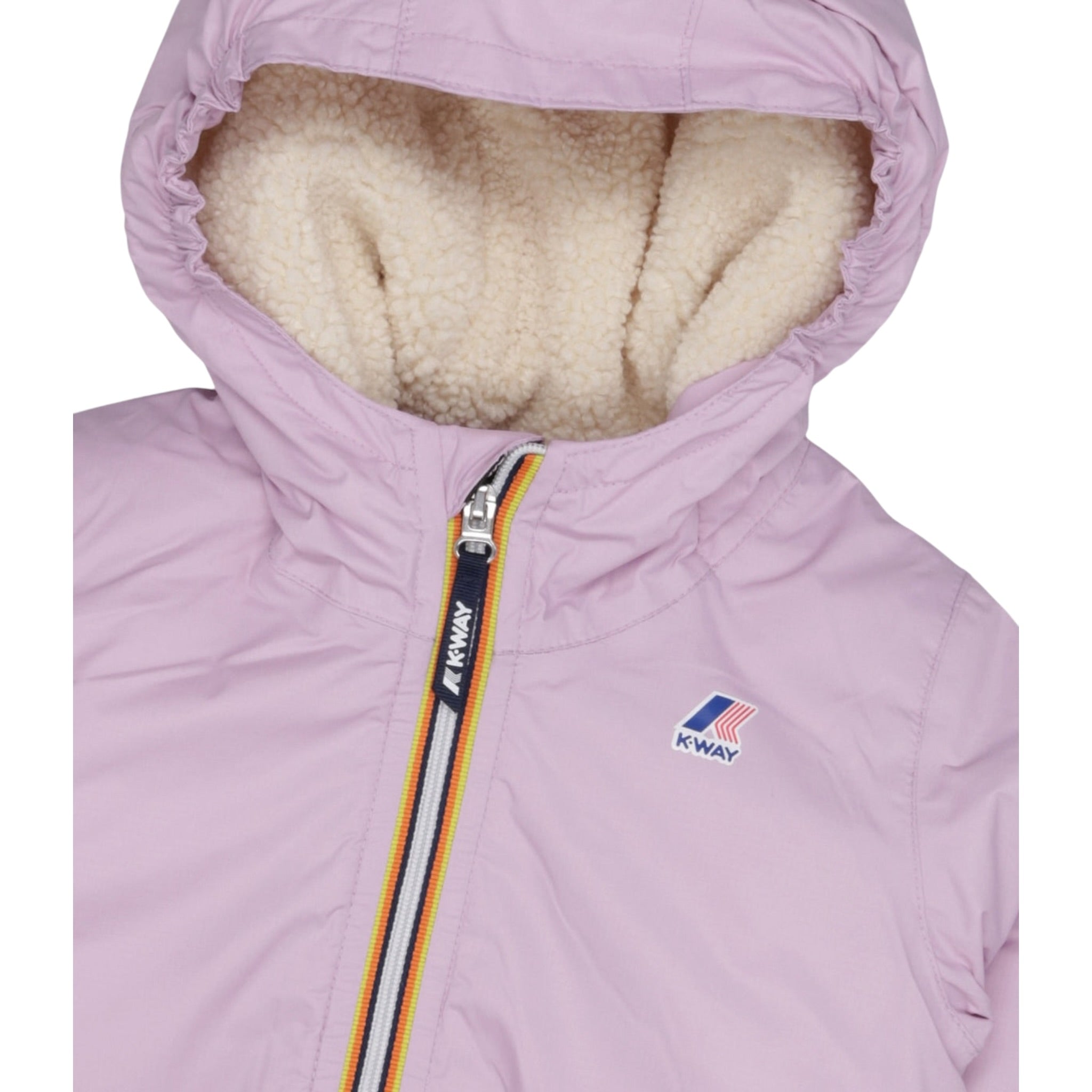 K-Way Giubbino tinta unita con Cappuccio Lilla per Bambina K6115FWA LILLA K-WAY 