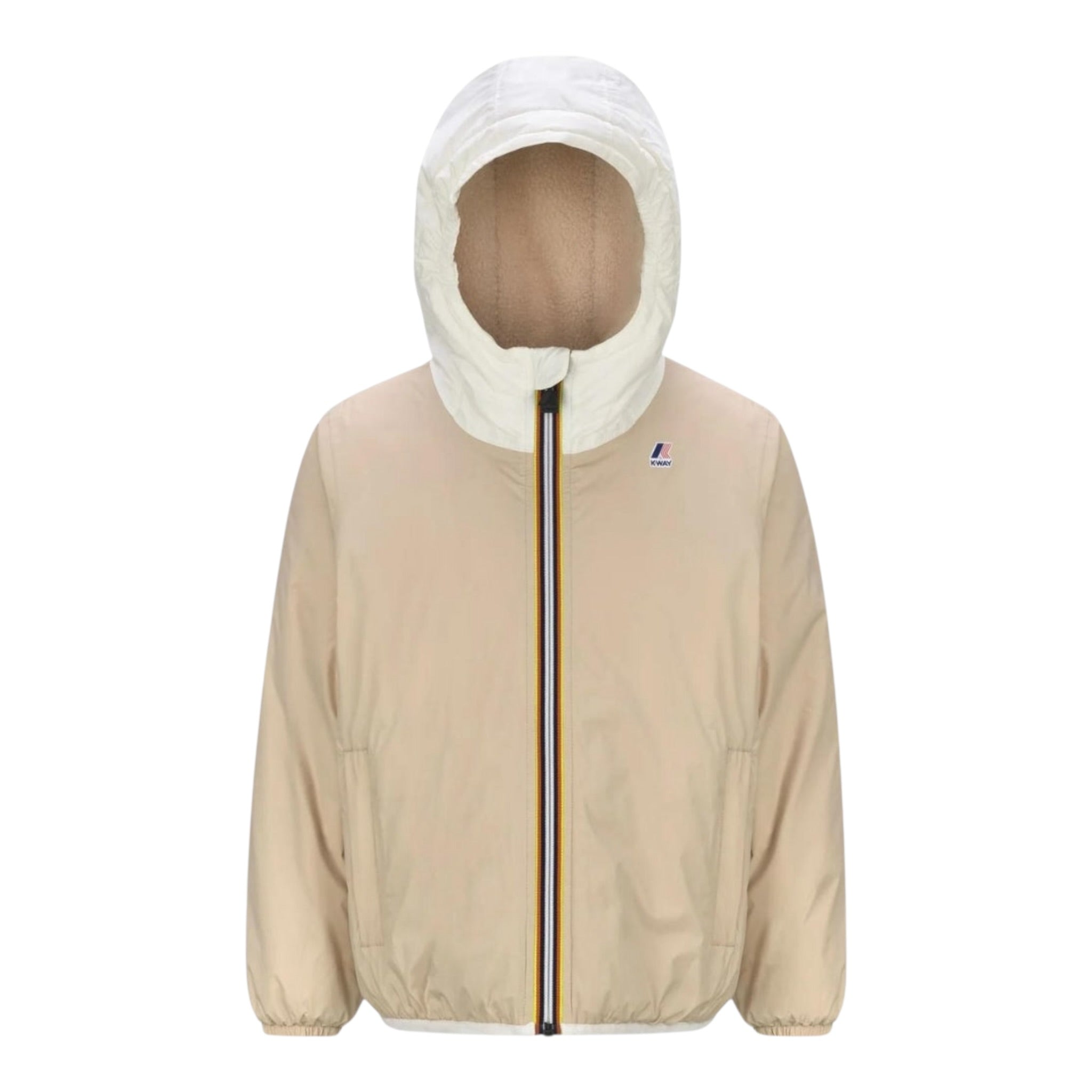 K-Way Giubbino Bicolore con Cappuccio Beige per Bambino K6115FW BEIGE K-WAY 