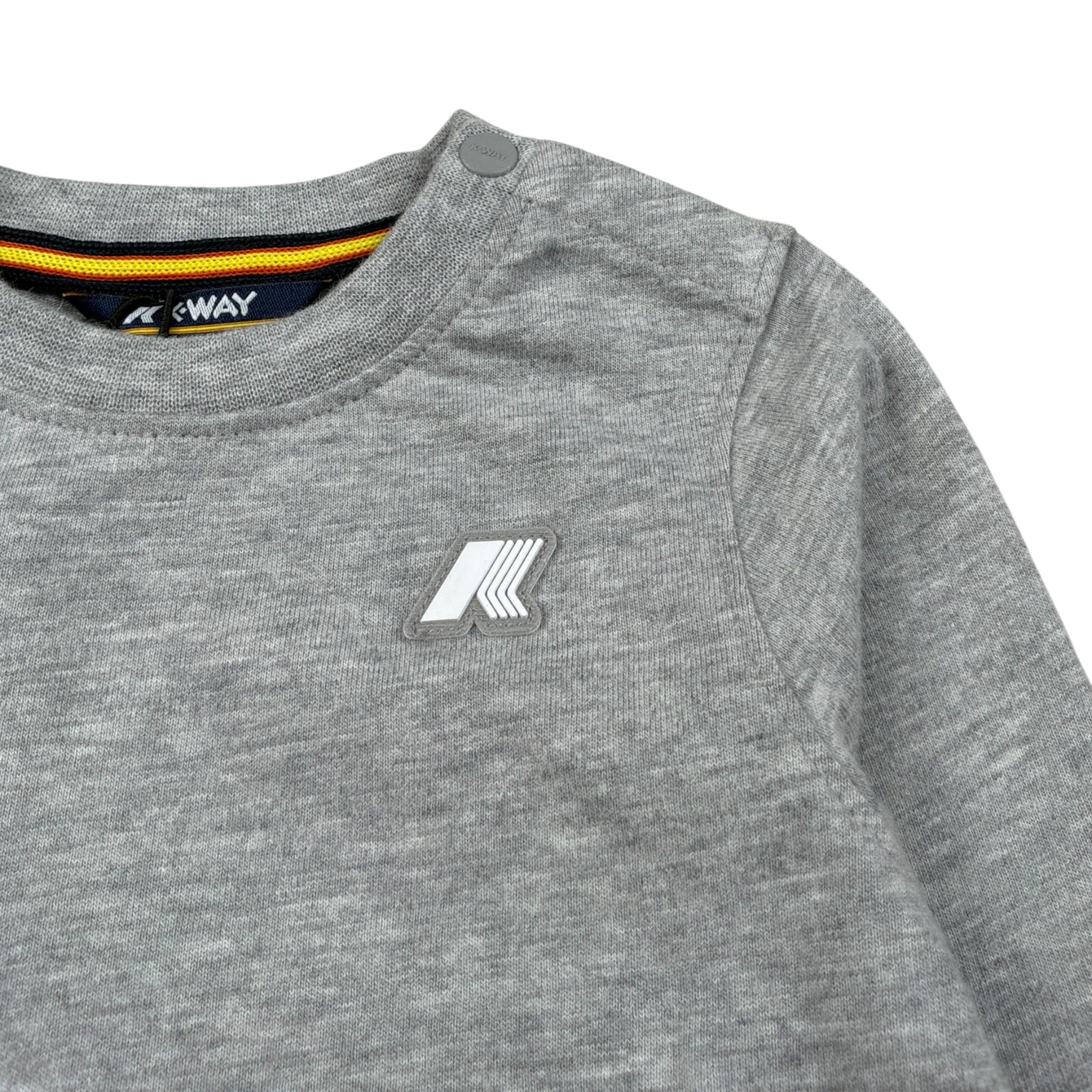 K-Way Shirt Girocollo tinta unita con Stampa Grigio per Neonato K6123WW GRIGIO K-WAY 