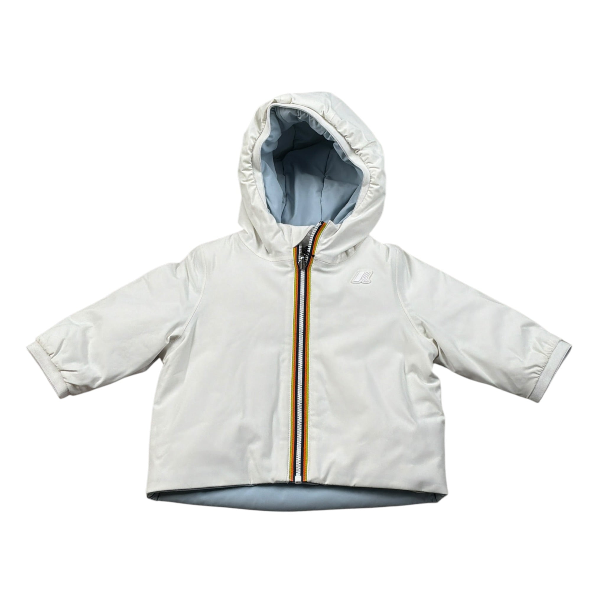 K-Way Giubbino Reversibile Bicolore con Zip E Cappuccio Azzurro/Bianco per Neonato K71338WXX AZZURRO/BIANCO K-WAY 