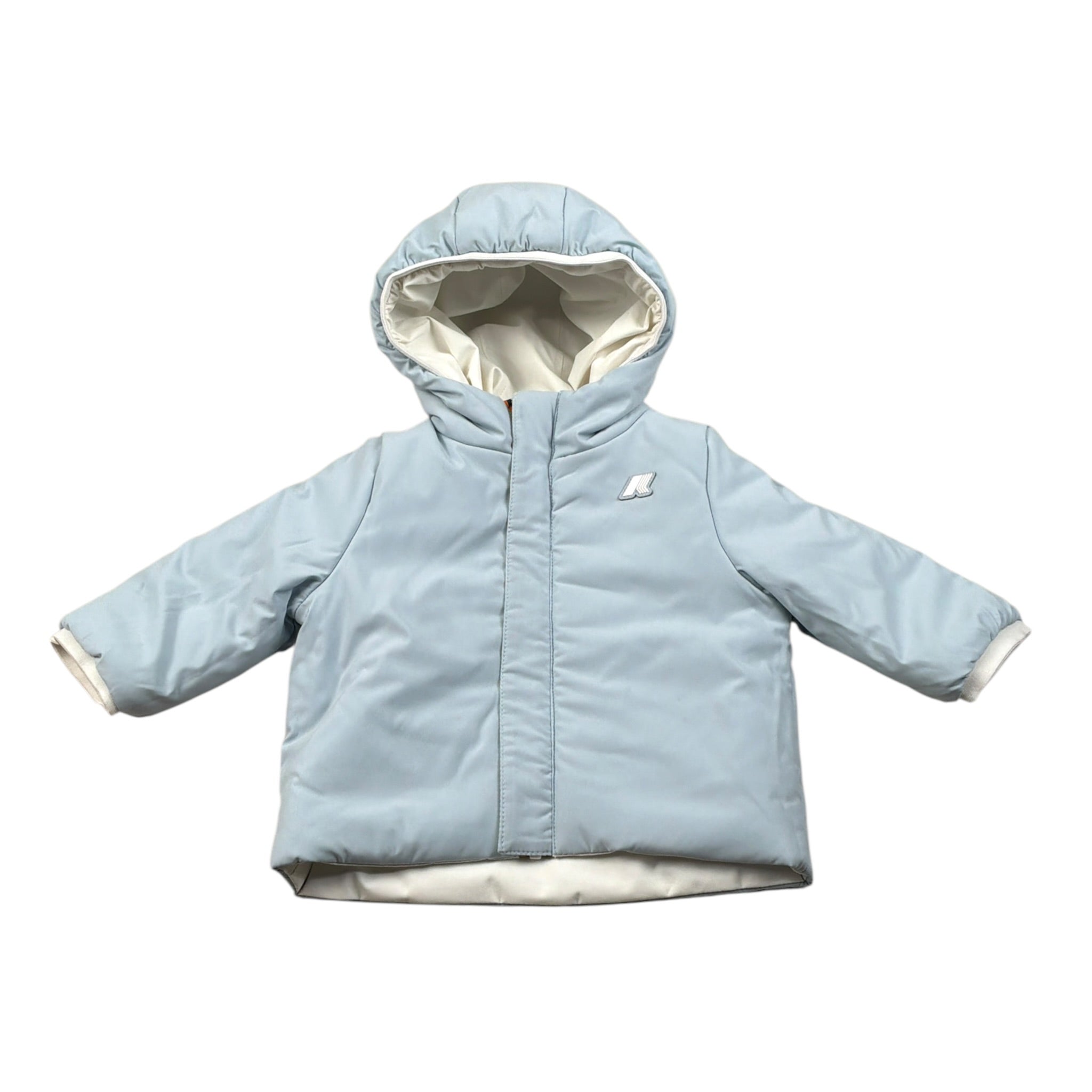 K-Way Giubbino Reversibile Bicolore con Zip E Cappuccio Azzurro/Bianco per Neonato K71338WXX AZZURRO/BIANCO K-WAY 