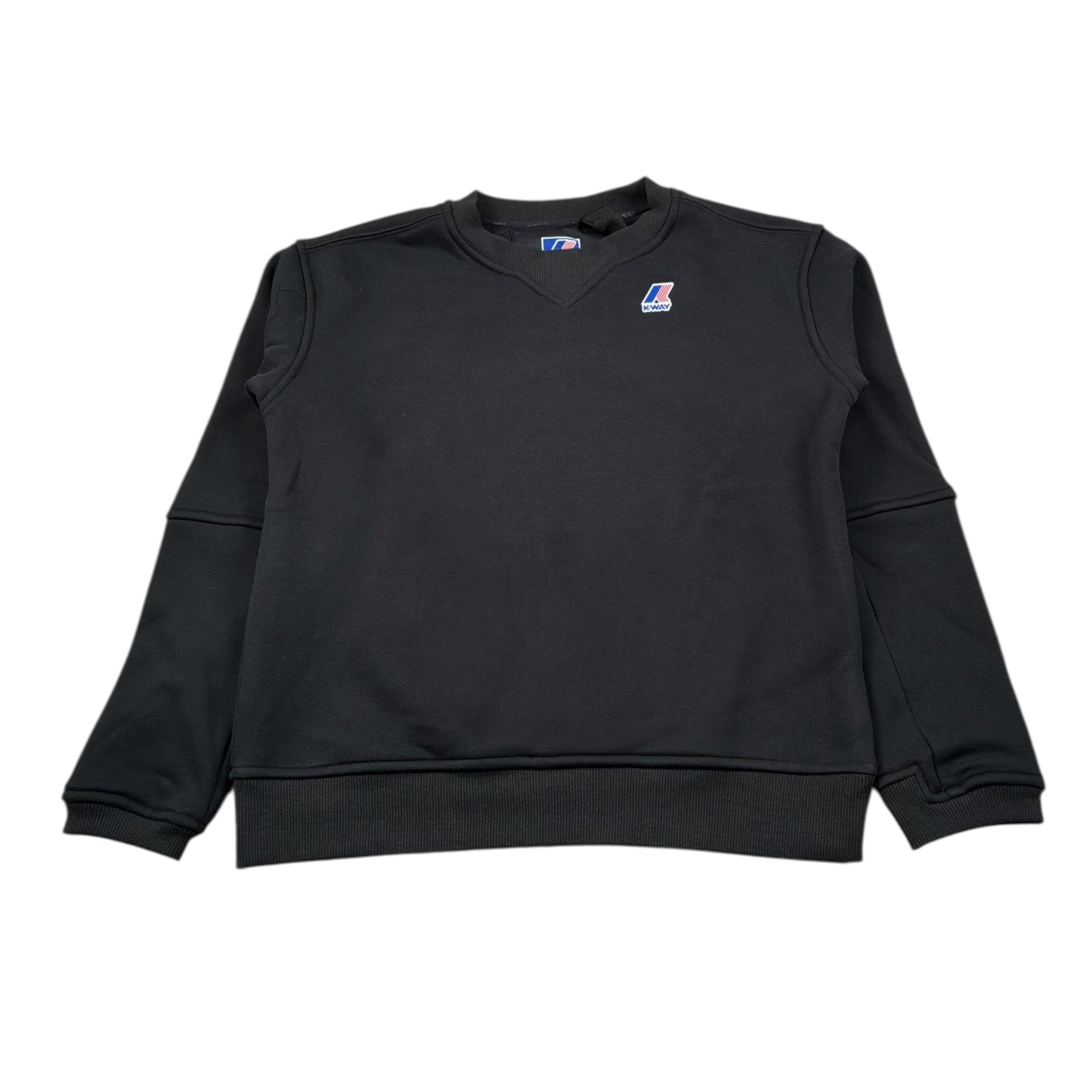 K-Way Felpa tinta unita Girocollo con Logo Nero per Bambina K7141TW NERO K-WAY 