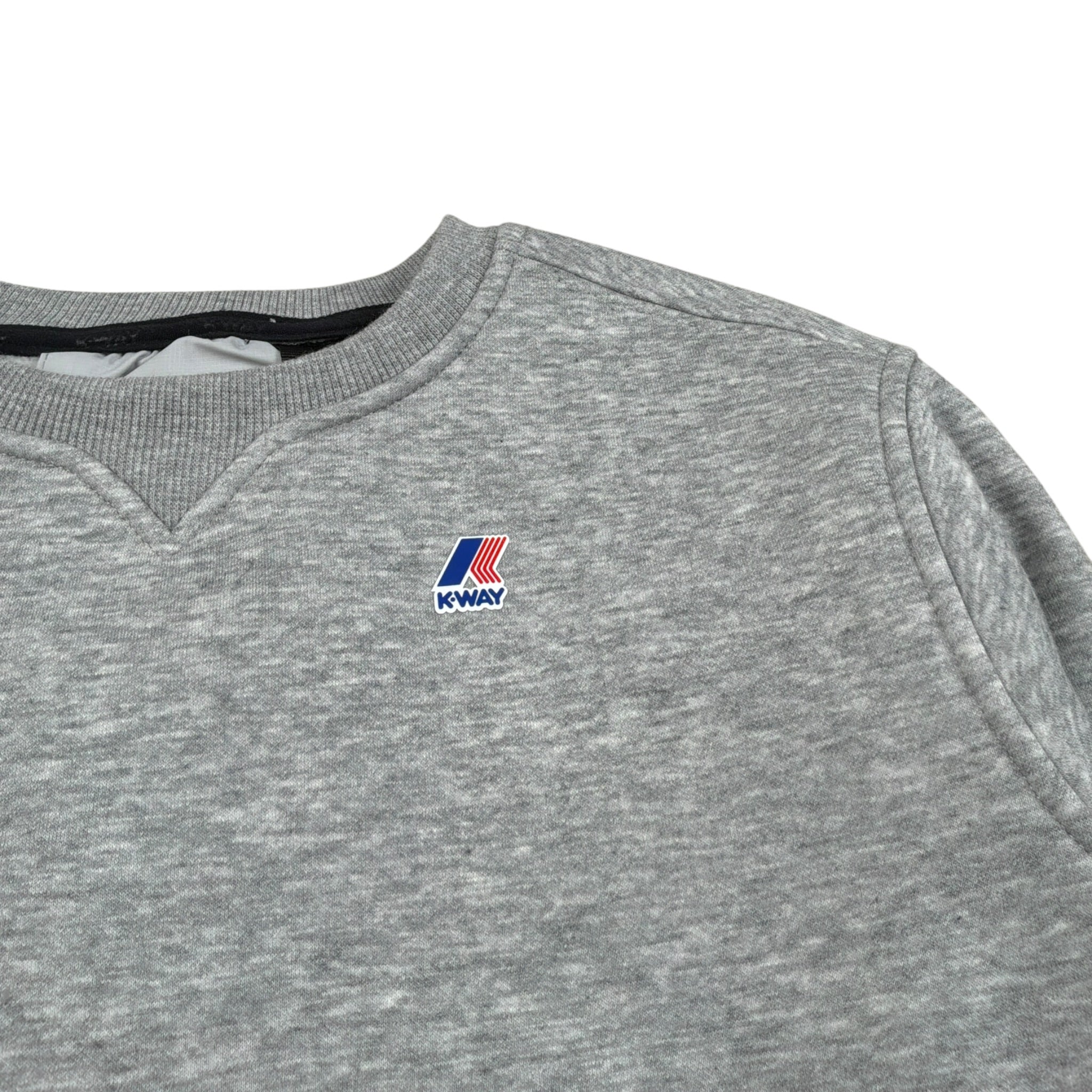 K-Way Felpa tinta unita Girocollo con Logo Grigio per Bambino K7141TWX GRIGIO K-WAY 
