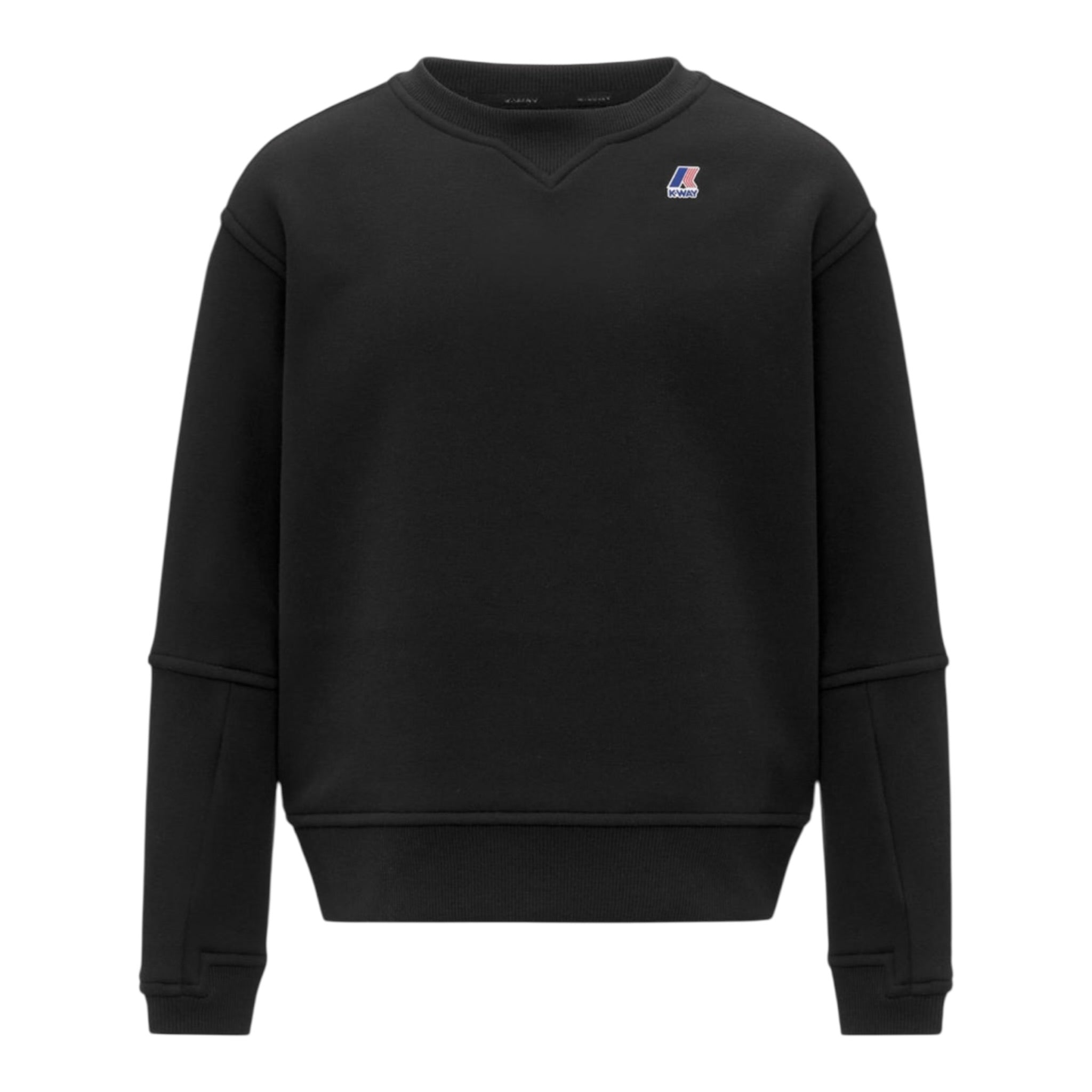 K-Way Felpa tinta unita Girocollo con Logo Nero per Bambino K7141TWXX NERO K-WAY 