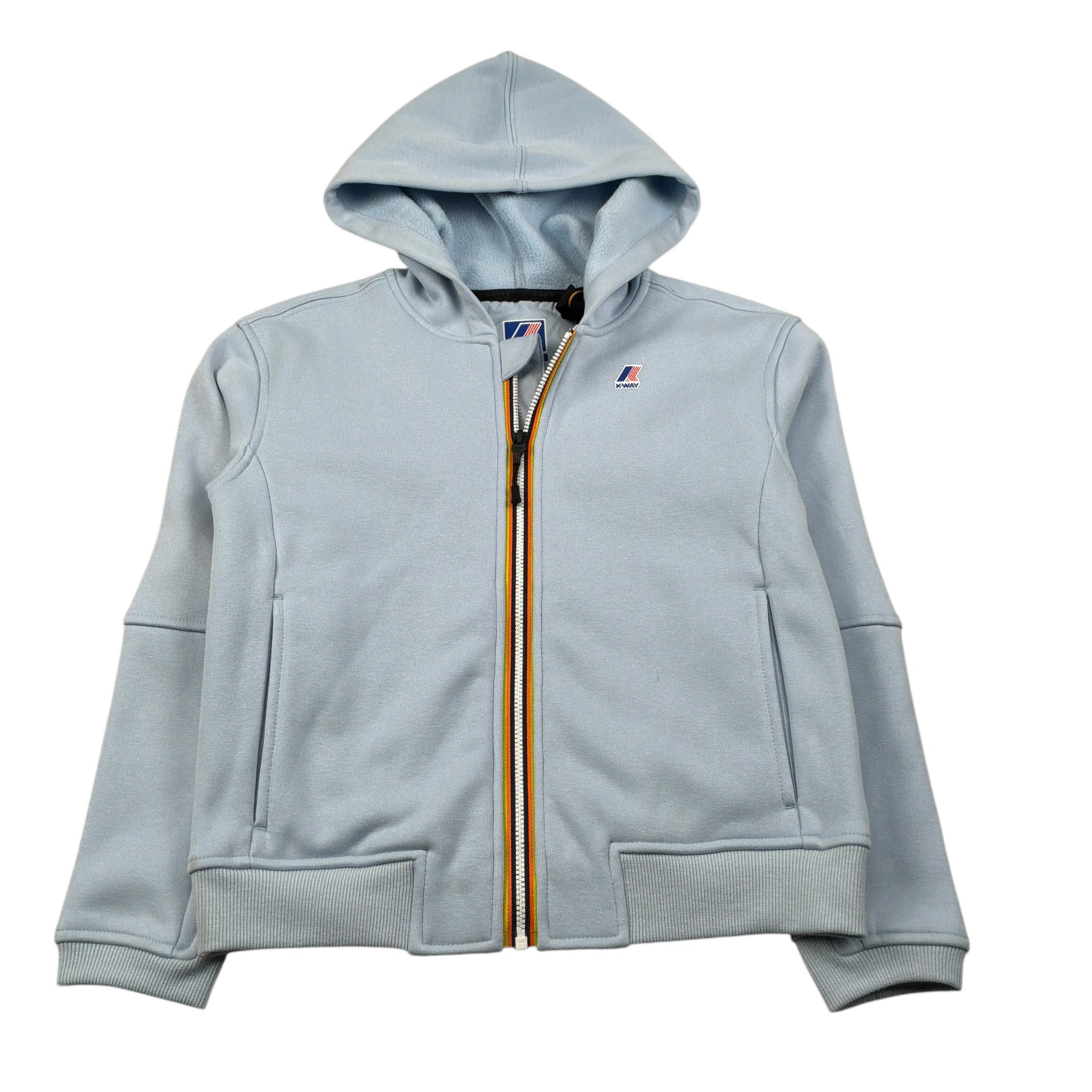 K-Way Felpa con Zip E Cappuccio tinta unita Azzurro per Bambino K7141VW AZZURRO K-WAY 