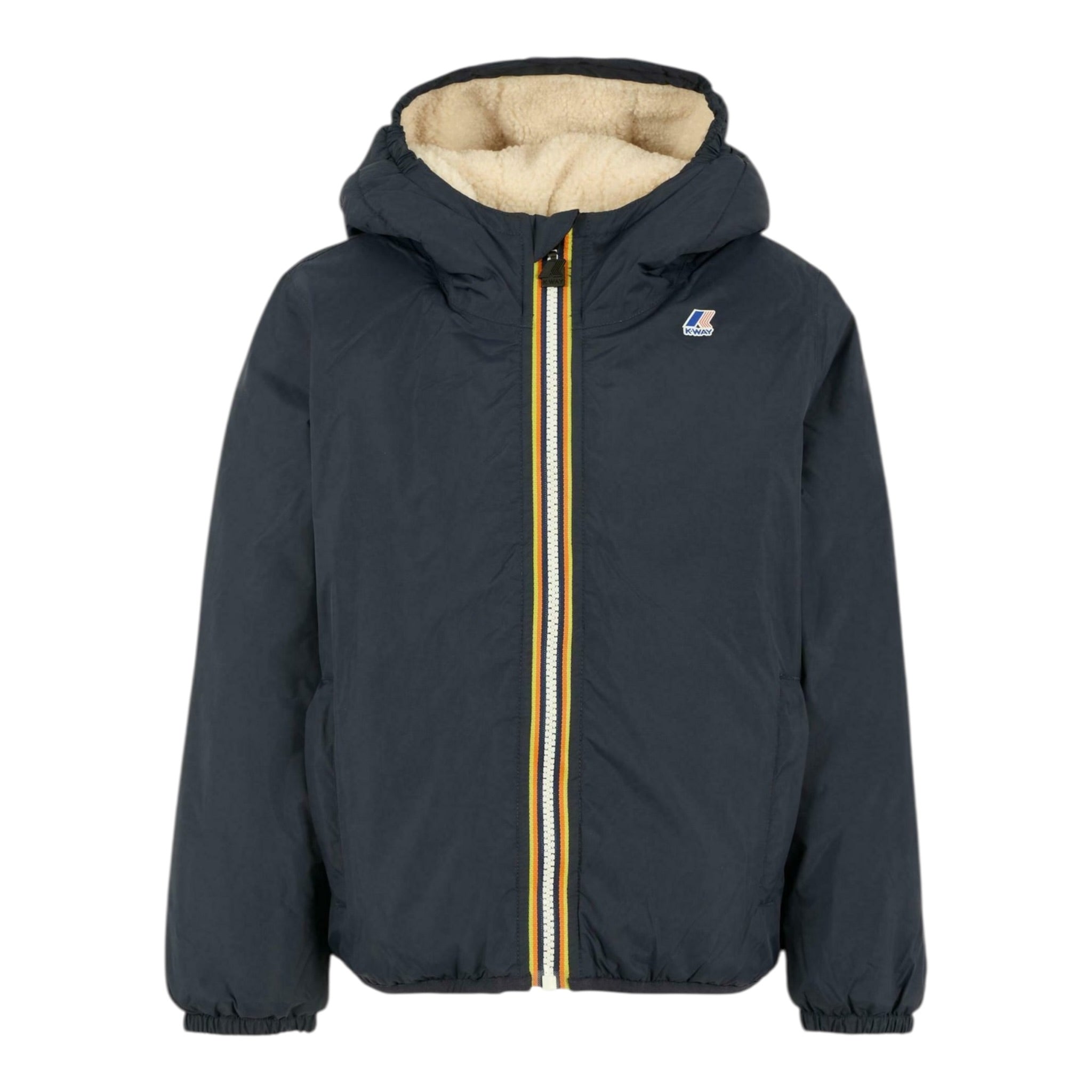 K-Way Giubbino tinta unita con Zip E Cappuccio Blu per Neonato K7142RWX BLU K-WAY 
