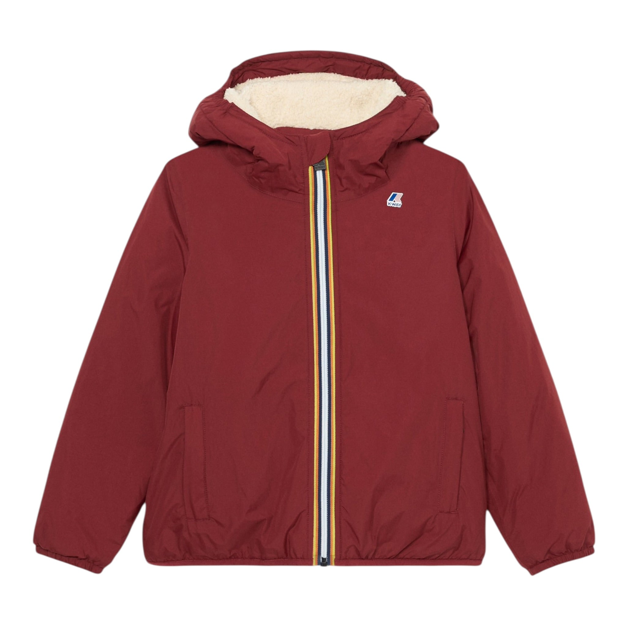 K-Way Giubbino tinta unita con Zip E Cappuccio Rosso per Neonato K7142RWX ROSSO K-WAY 