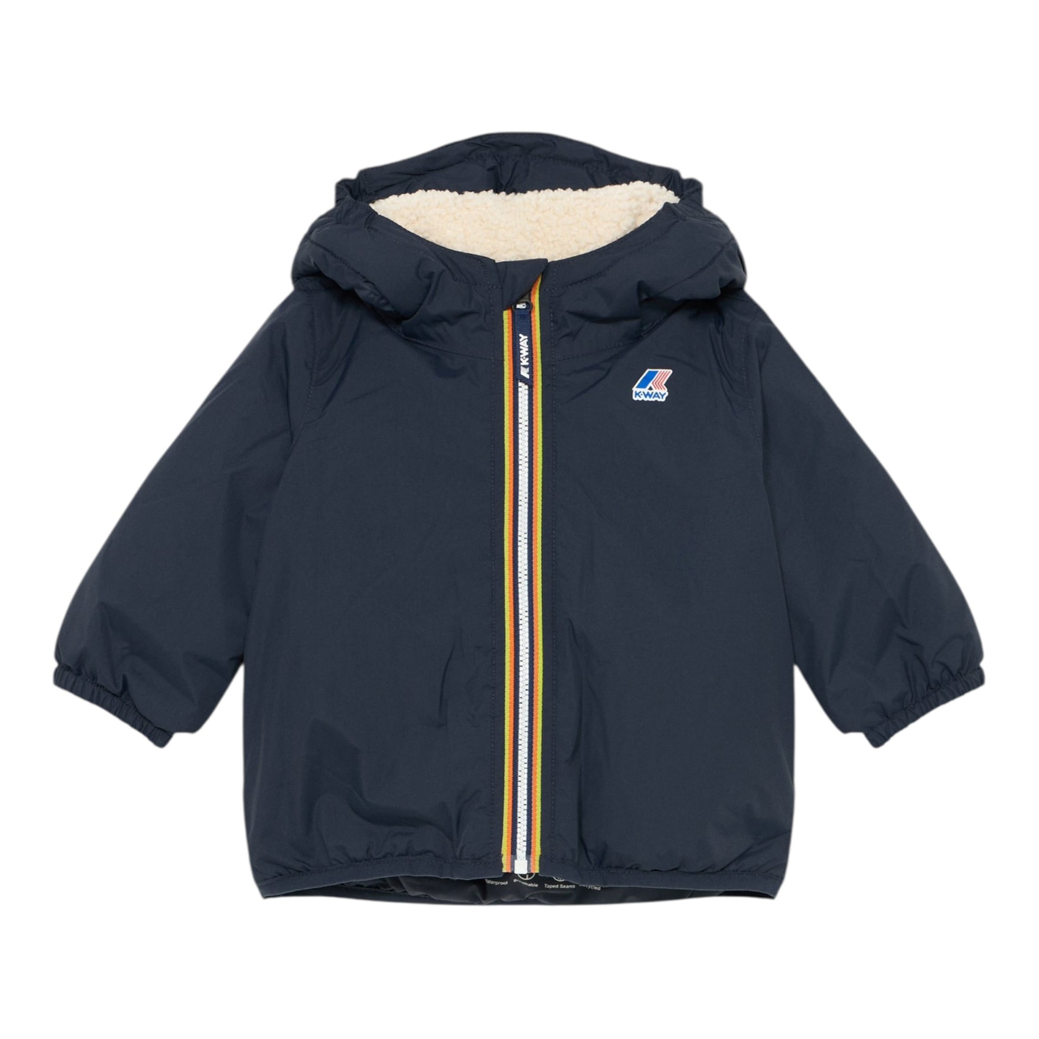 K-Way Giubbino tinta unita con Zip E Cappuccio Blu per Neonato K7142RWXX BLU K-WAY 