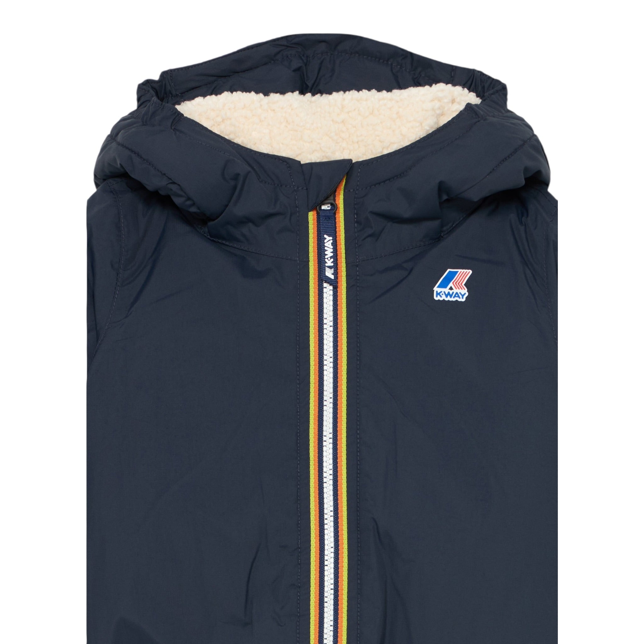 K-Way Giubbino tinta unita con Zip E Cappuccio Blu per Neonato K7142RWXX BLU K-WAY 