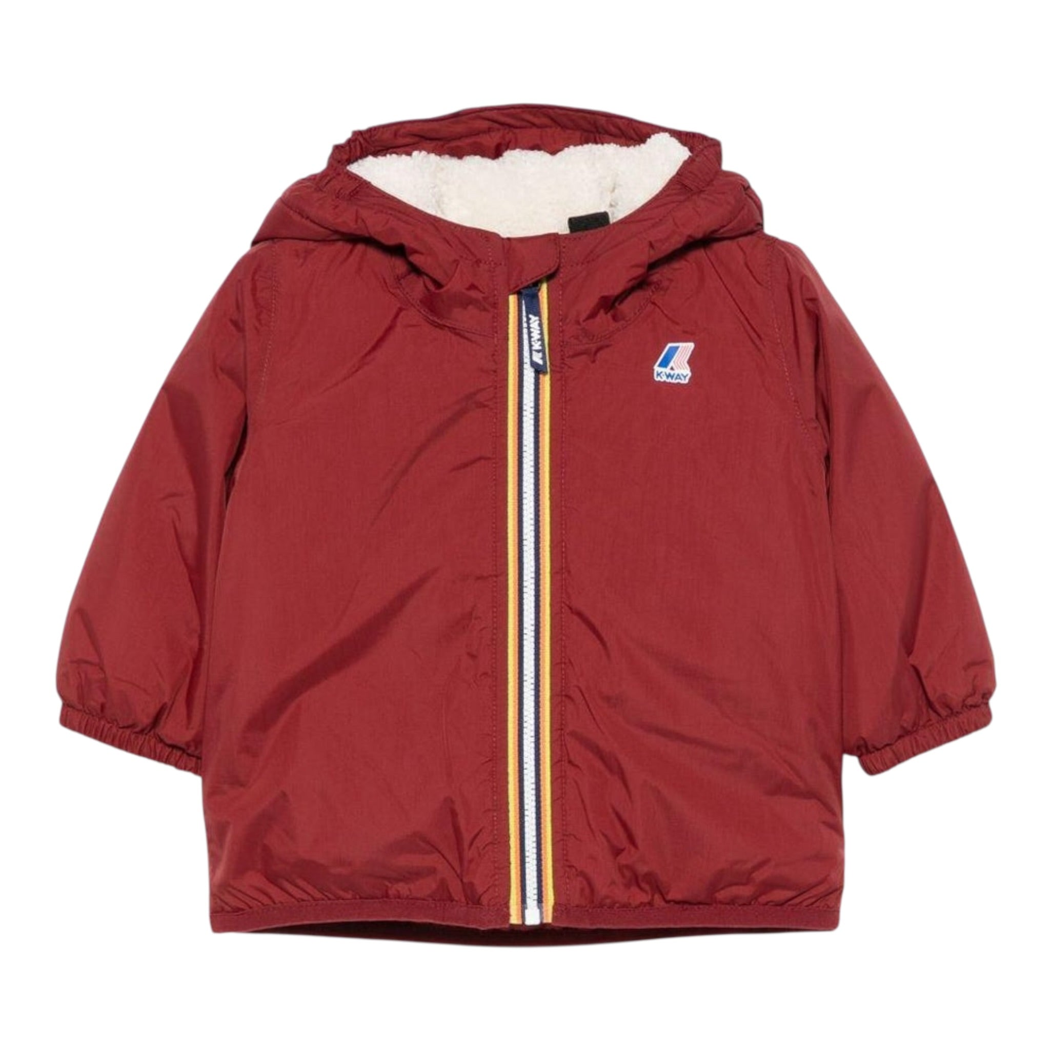 K-Way Giubbino tinta unita con Zip E Cappuccio Bordeaux per Neonato K7142RWXXXXX BORDEUAX K-WAY 