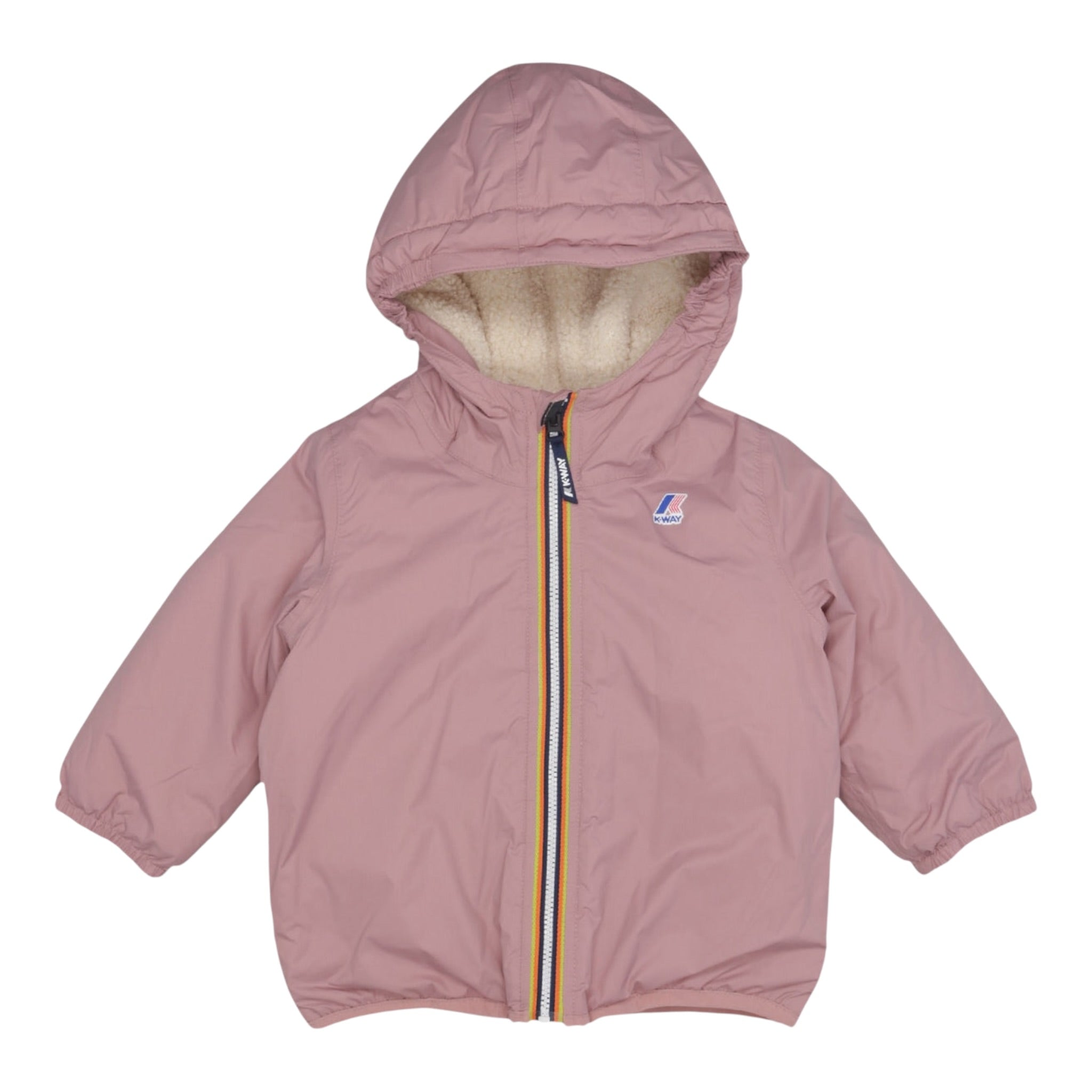 K-Way Giubbino tinta unita con Zip E Cappuccio Rosa per Neonata K7142RWXXXXXF ROSA K-WAY 