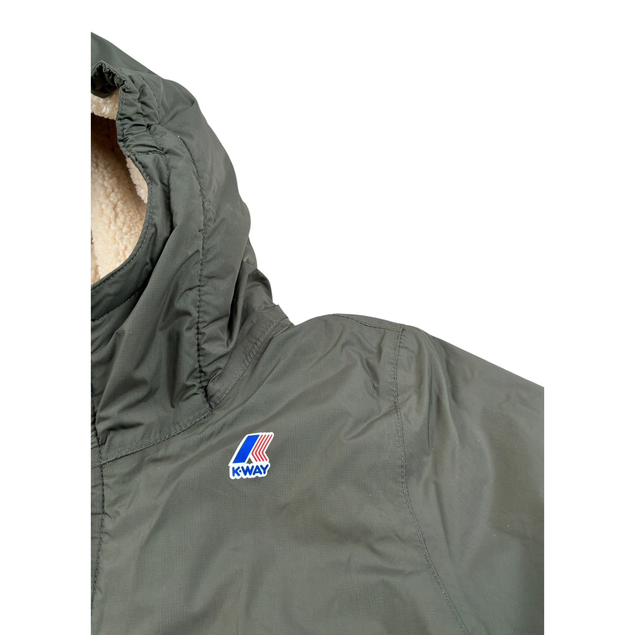K-Way Giubbino tinta unita con Cappuccio Verde per Bambino K7142UWX VERDE K-WAY 