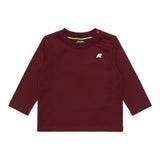 K-Way Shirt Girocollo tinta unita con Logo Bordeaux per Neonato K8138CWNXX BORDEAUX K-WAY 