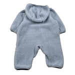 K-Way Tutina Teddy tinta unita con Cappuccio Azzurro per Neonato K8138YW AZZURRO K-WAY 