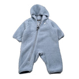 K-Way Tutina Teddy tinta unita con Cappuccio Azzurro per Neonato K8138YW AZZURRO K-WAY 