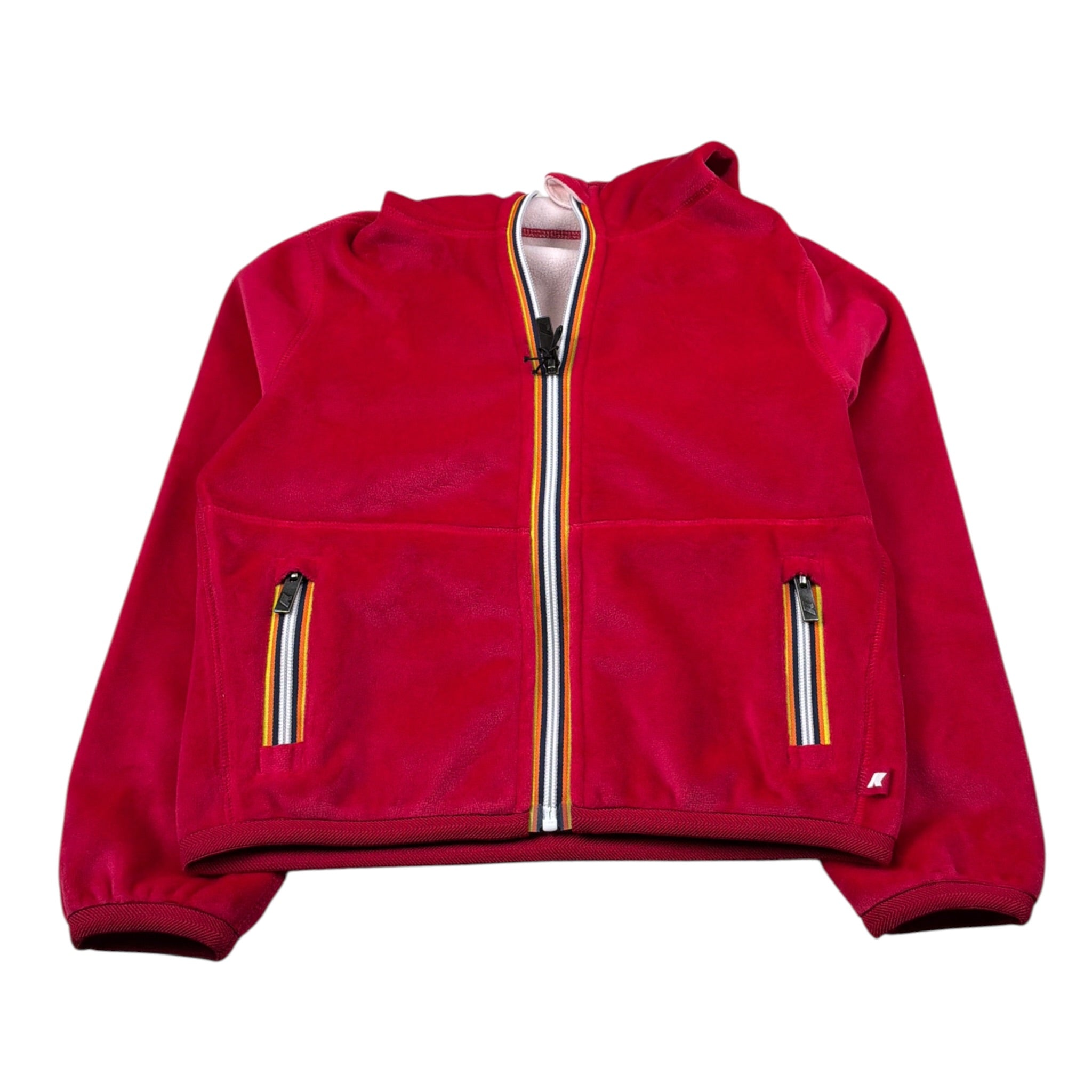 K-Way Felpa Chiusa con Cappuccio tinta unita In Velluto Fuxia per Bambina K8141FW FUXIA K-WAY 