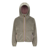 K-Way Felpa Chiusa con Cappuccio tinta unita In Velluto Verde per Bambina K8141FW VERDE K-WAY 