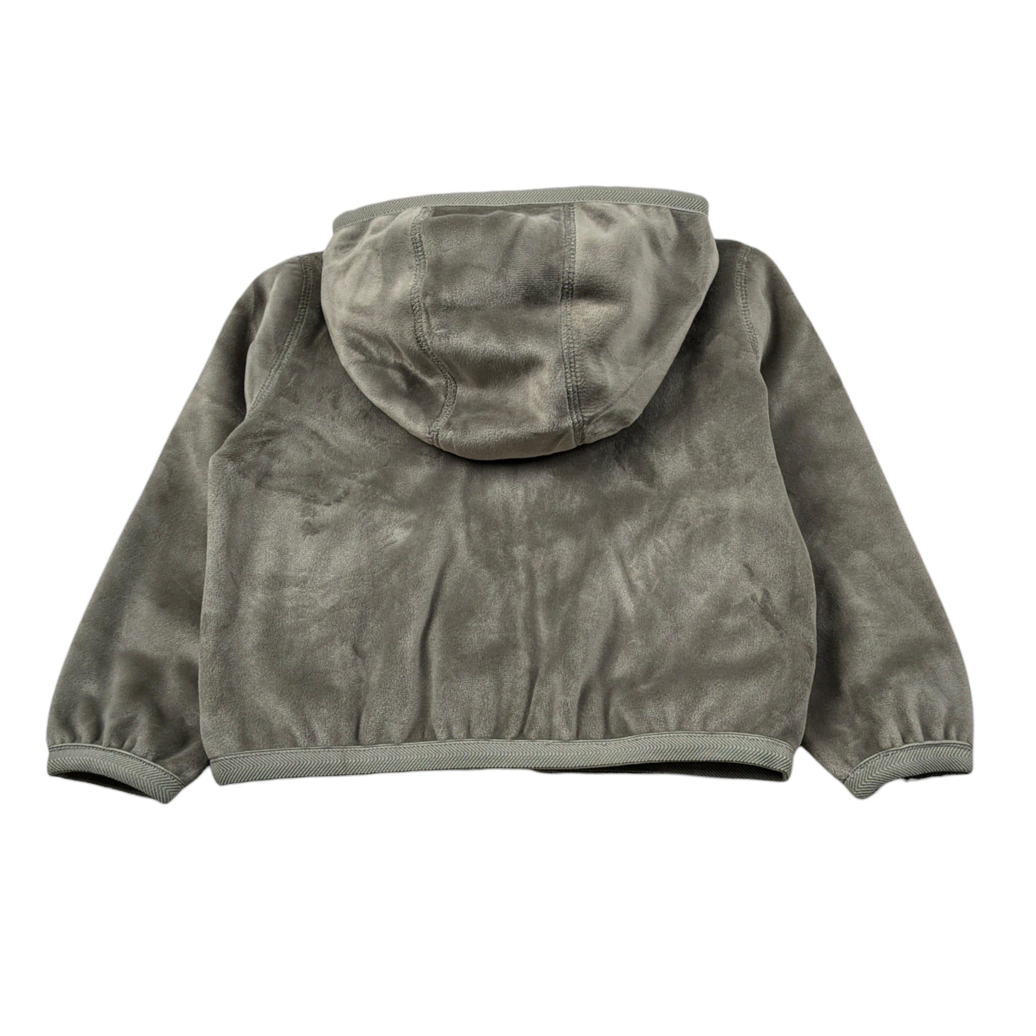 K-Way Felpa Chiusa con Cappuccio tinta unita In Velluto Verde per Bambina K8141FW VERDE K-WAY 
