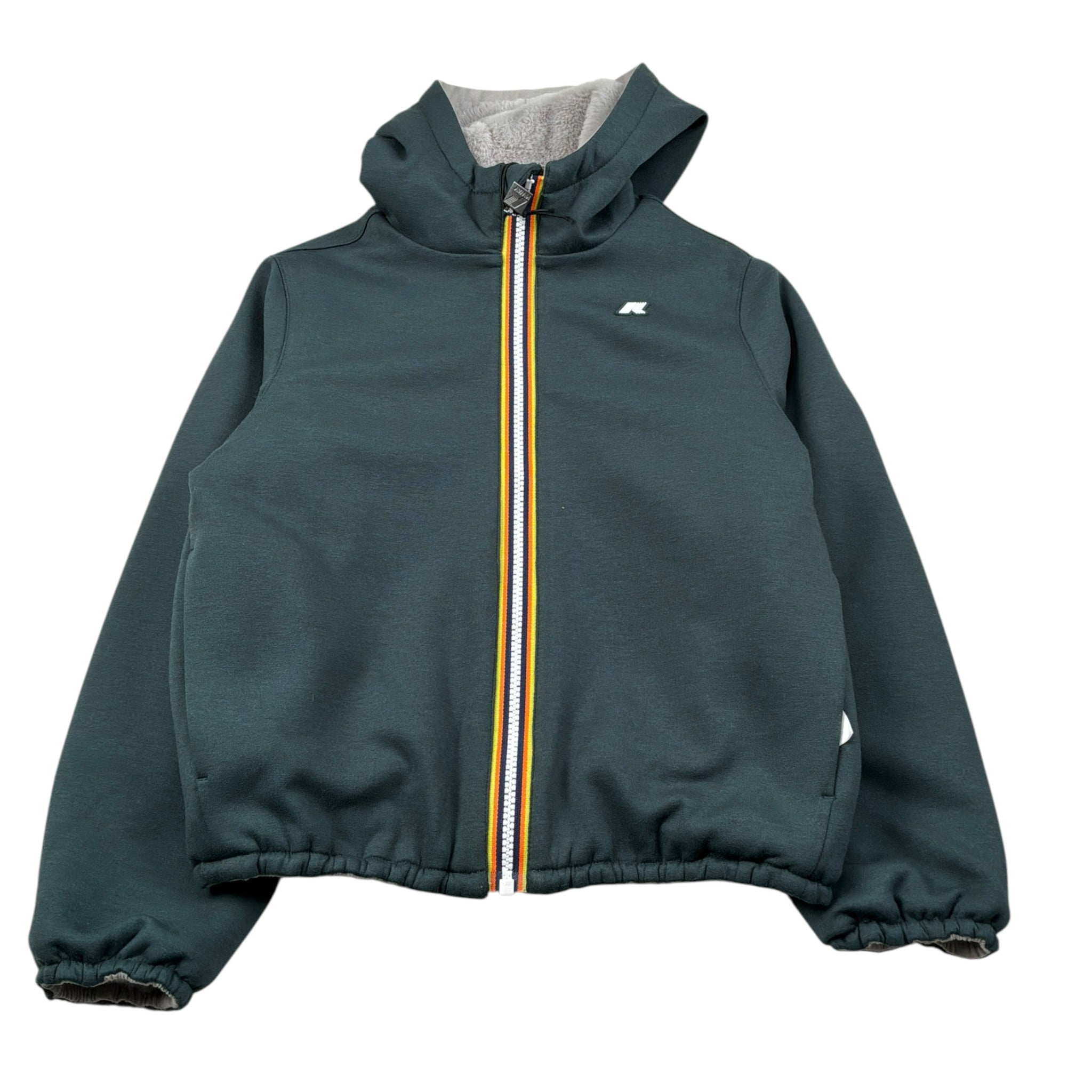 K-Way Giubbino Reversibile Bicolore Grigio/Verde per Bambino K8145EW GRIGIO/VERDE K-WAY 
