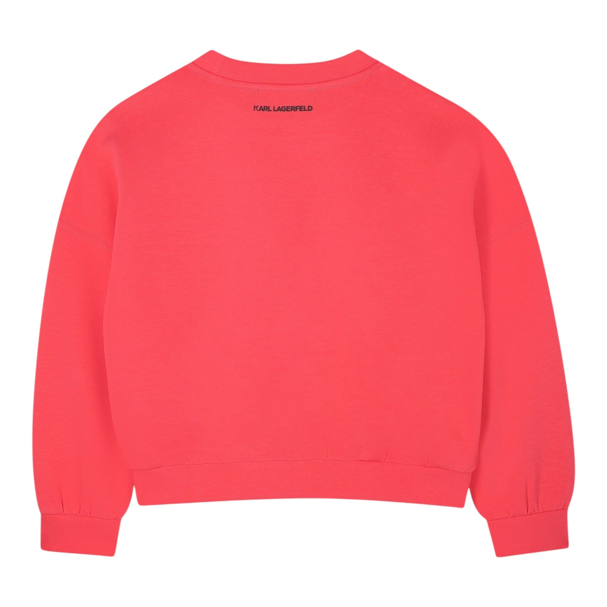 Karl Lagerfeld Felpa Chiusa Girocollo tinta unita con Stampa Rosa per Neonata Z30606N ROSA KARL LAGERFELD 