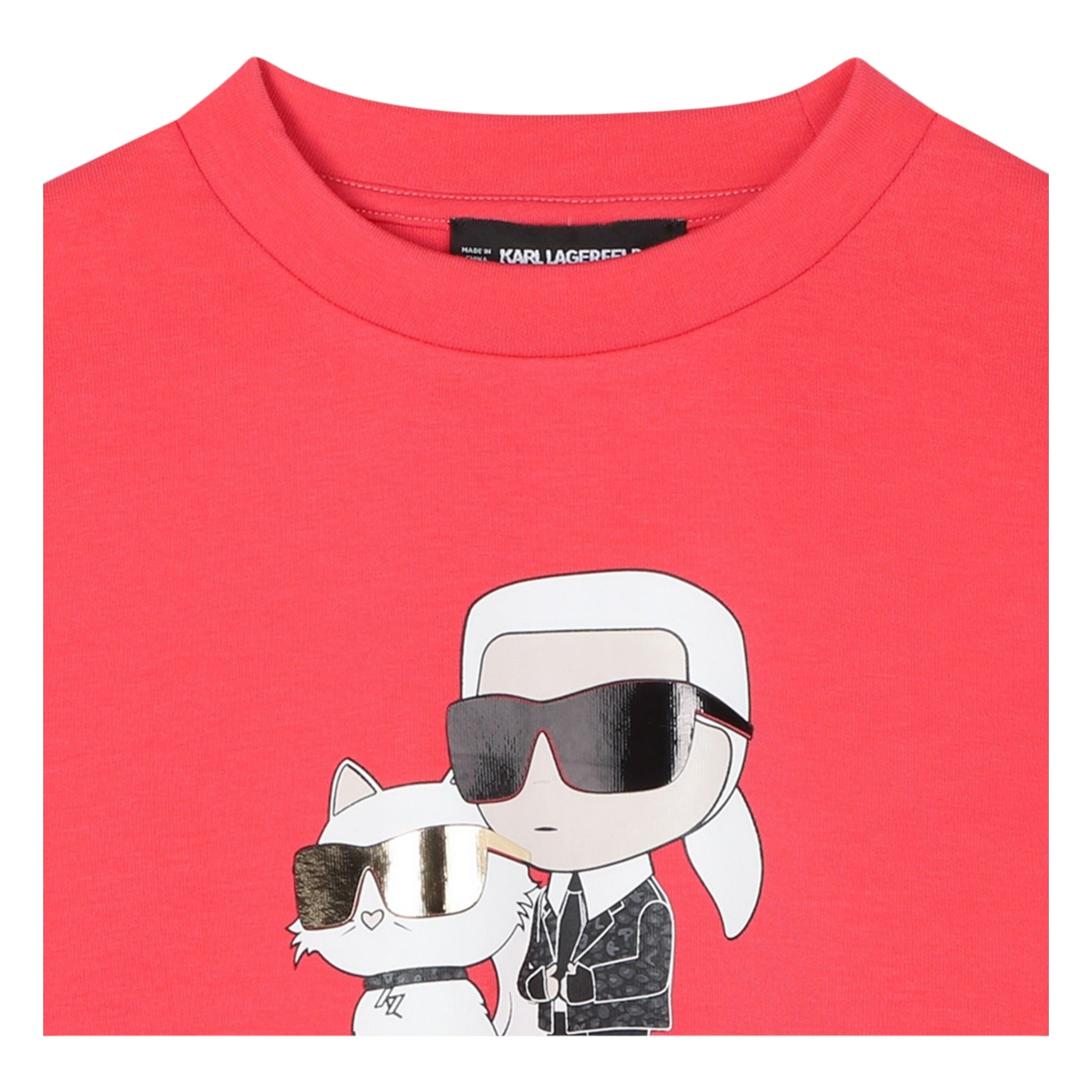 Karl Lagerfeld Felpa Chiusa Girocollo tinta unita con Stampa Rosa per Neonata Z30606N ROSA KARL LAGERFELD 