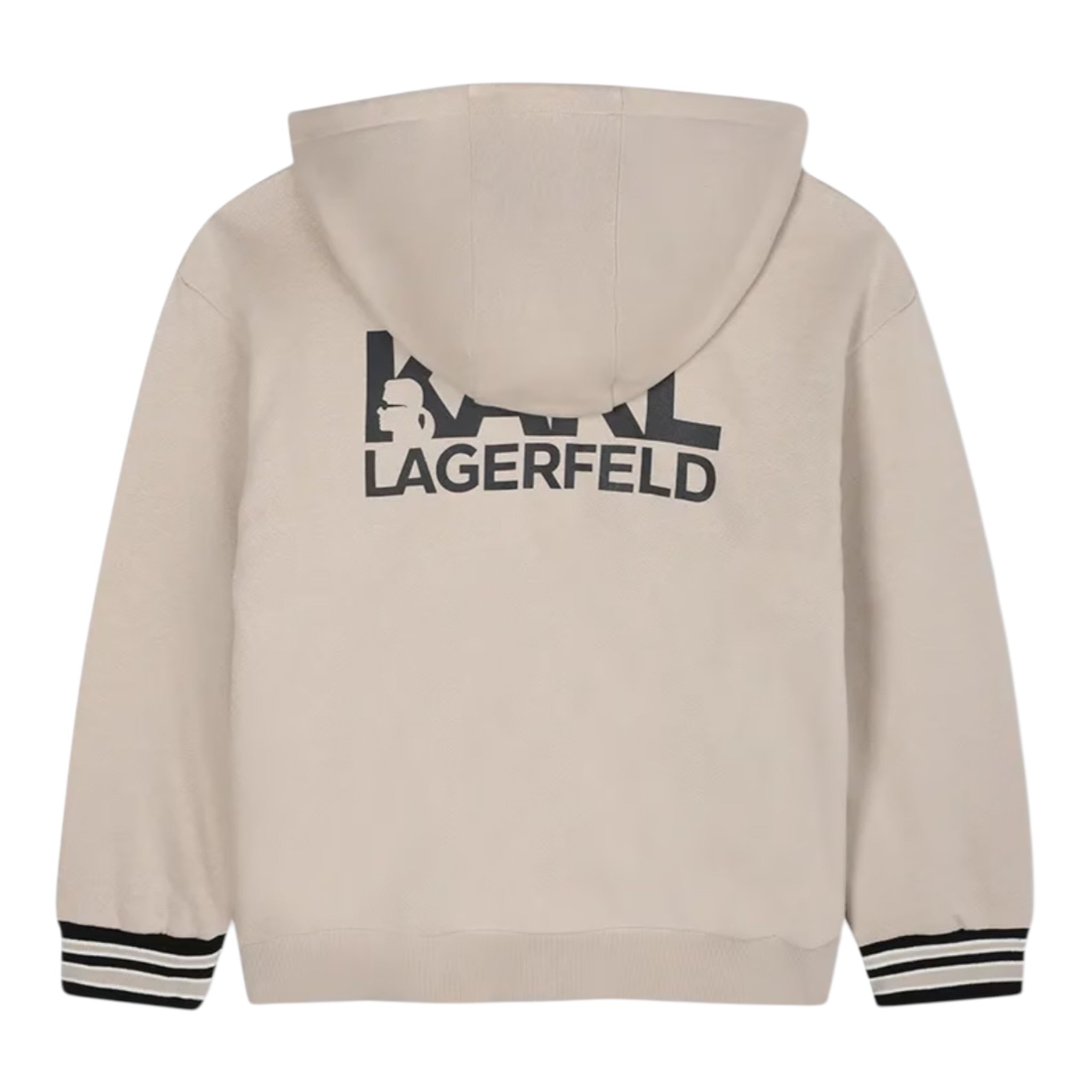 Karl Lagerfeld Felpa tinta unita con Logo E Cappuccio Beige per Bambino Z30643 BEIGE KARL LAGERFELD 
