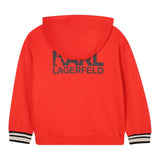 Karl Lagerfeld Felpa tinta unita con Logo E Cappuccio Rosso per Bambino Z30643 ROSSO KARL LAGERFELD 