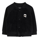 Karl Lagerfeld Cardigan tinta unita con Logo Nero per Neonato Z30665 NERO KARL LAGERFELD 