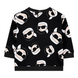 Karl Lagerfeld Felpe Chiusa Girocollo tinta unita con Stampa Nero per Bambino Z30666J NERO KARL LAGERFELD 