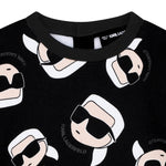 Karl Lagerfeld Felpe Chiusa Girocollo tinta unita con Stampa Nero per Bambino Z30666J NERO KARL LAGERFELD 