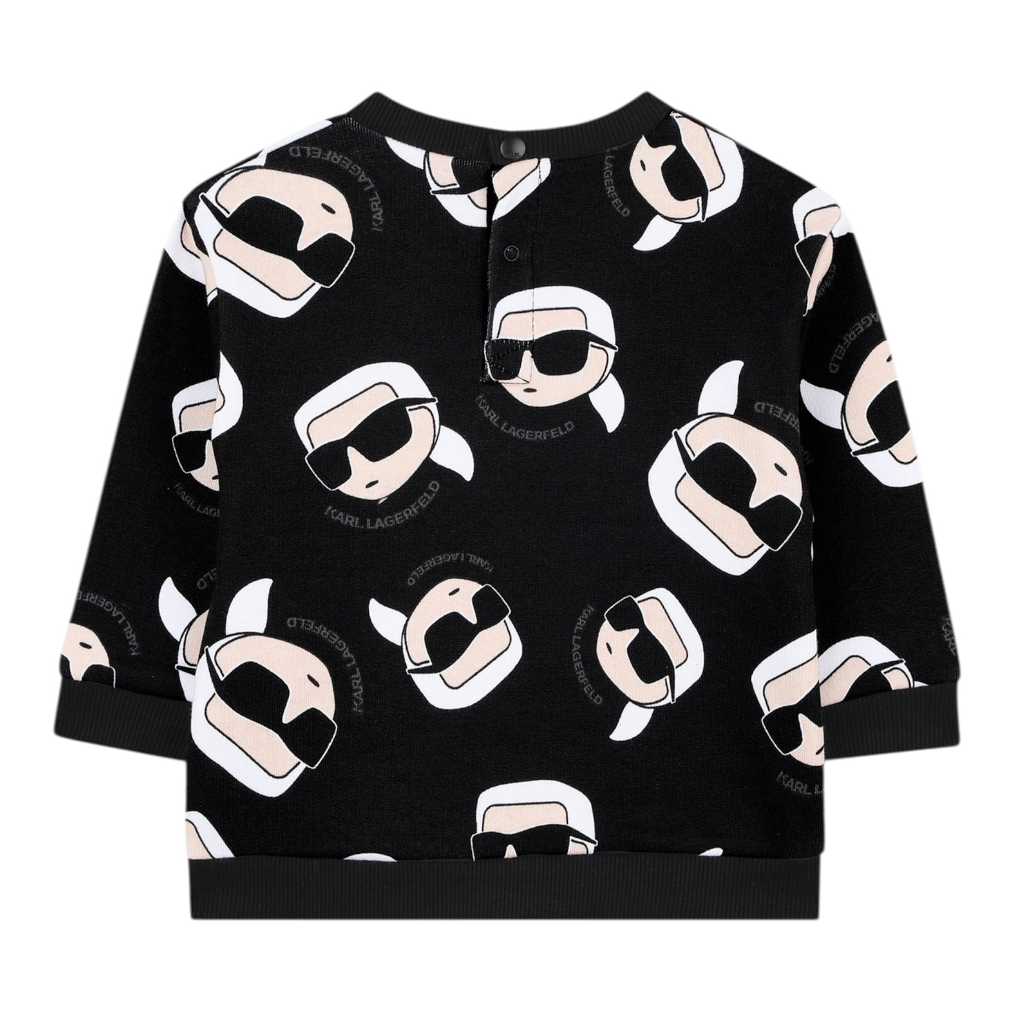 Karl Lagerfeld Felpe Chiusa Girocollo tinta unita con Stampa Nero per Neonato Z30666 NERO KARL LAGERFELD 