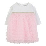 Karl Lagerfeld Abito Manica Lunga Bicolore con Tulle Rosa per Neonata Z30668 ROSA KARL LAGERFELD 