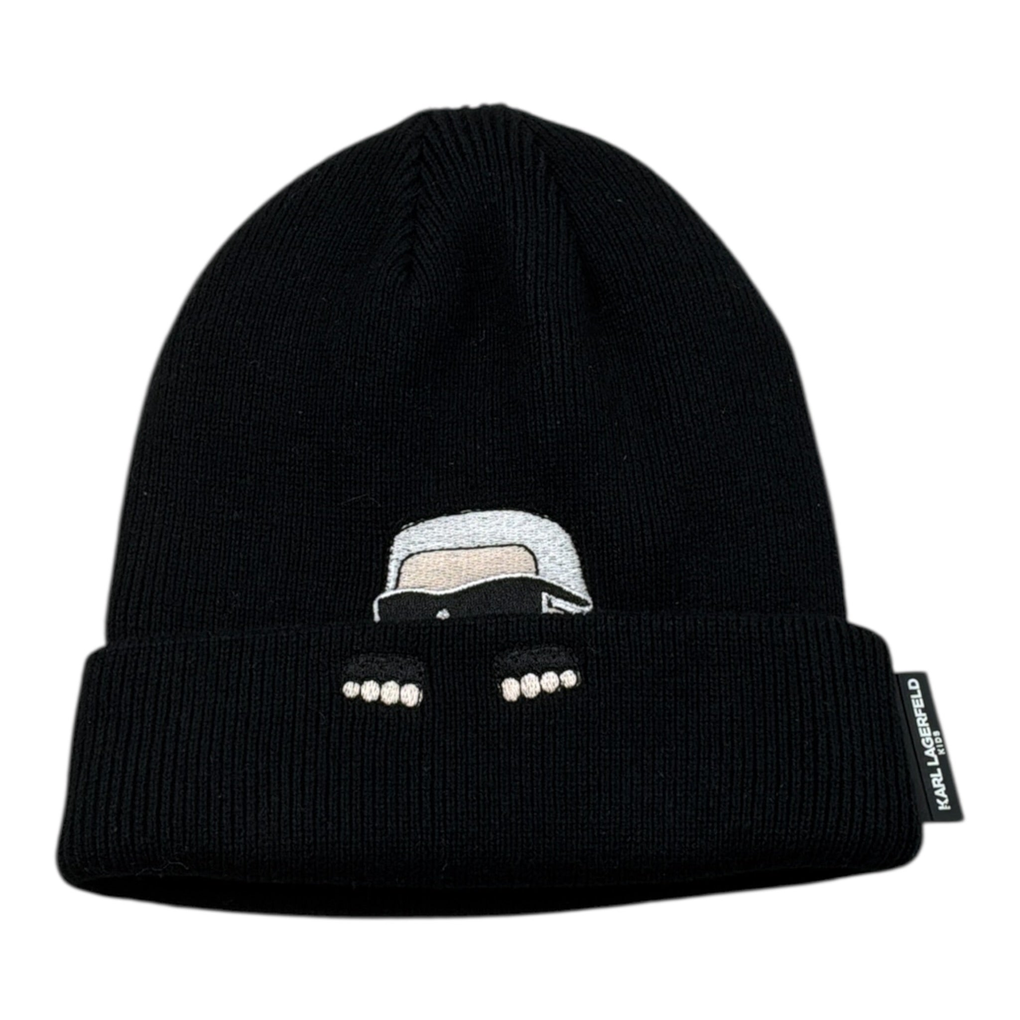Karl Lagerfeld Cappello tinta unita con Logo Nero per Bambina Z31004 NERO KARL LAGERFELD 