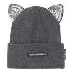 Karl Lagerfeld Cappello tinta unita con Orecchie Grigio per Bambina Z31007 GRIGIO KARL LAGERFELD 