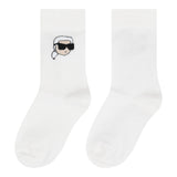 Karl Lagerfeld Calzini tinta unita con Logo Bianco per Bambino Z31016 BIANCO KARL LAGERFELD 
