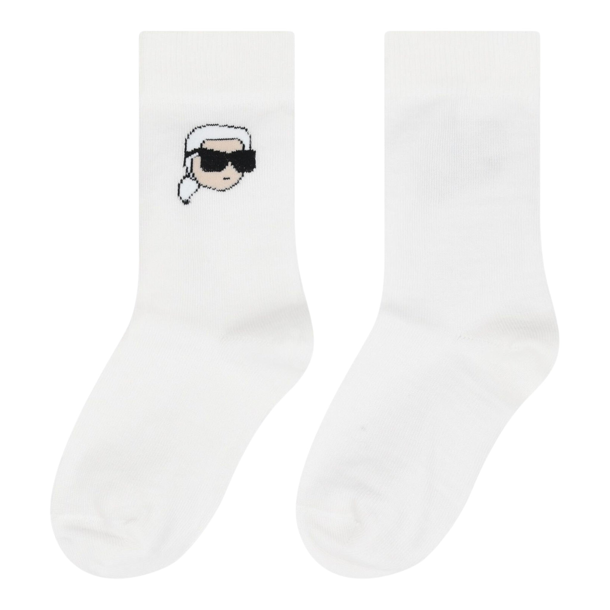 Karl Lagerfeld Calzini tinta unita con Logo Bianco per Bambino Z31016 BIANCO KARL LAGERFELD 