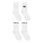 Karl Lagerfeld Calzini tinta unita con Logo Bianco per Bambino Z31016 BIANCO KARL LAGERFELD 