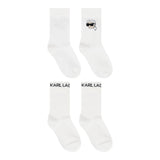 Karl Lagerfeld Calzini tinta unita con Logo Bianco per Bambino Z31016 BIANCO KARL LAGERFELD 