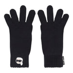 Karl Lagerfeld Guanti tinta unita con Logo Nero per Bambina Z31030 NERO KARL LAGERFELD 
