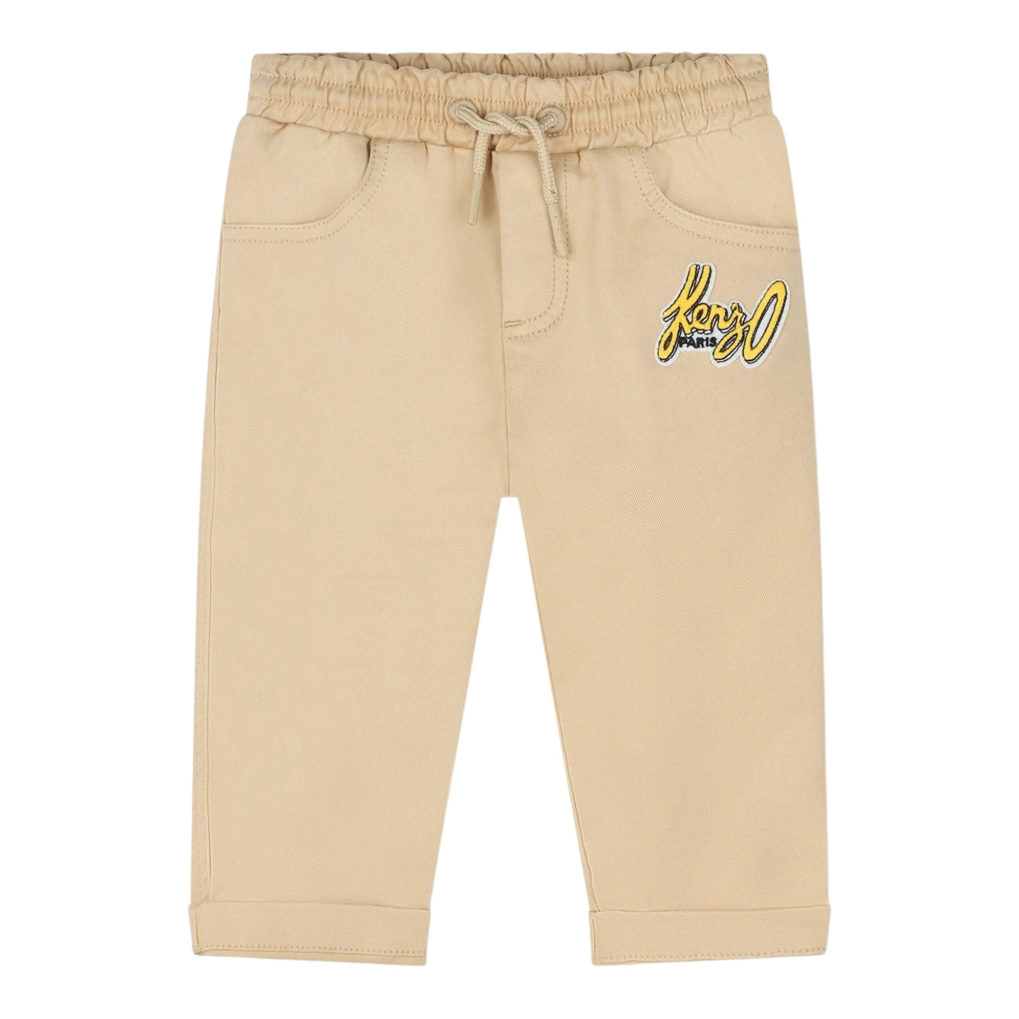 Kenzo Pantalone tinta unita con Elastico In Vita Beige per Neonato K60510 BEIGE KENZO 