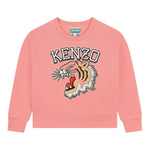 Kenzo Felpa Chiusa Girocollo tinta unita con Logo Rosa per Bambina K60692 ROSA KENZO 