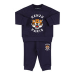 Kenzo Completo 2 Pezzi Felpa-Pantalone tinta unita Blu per Neonato K60935N BLU KENZO 