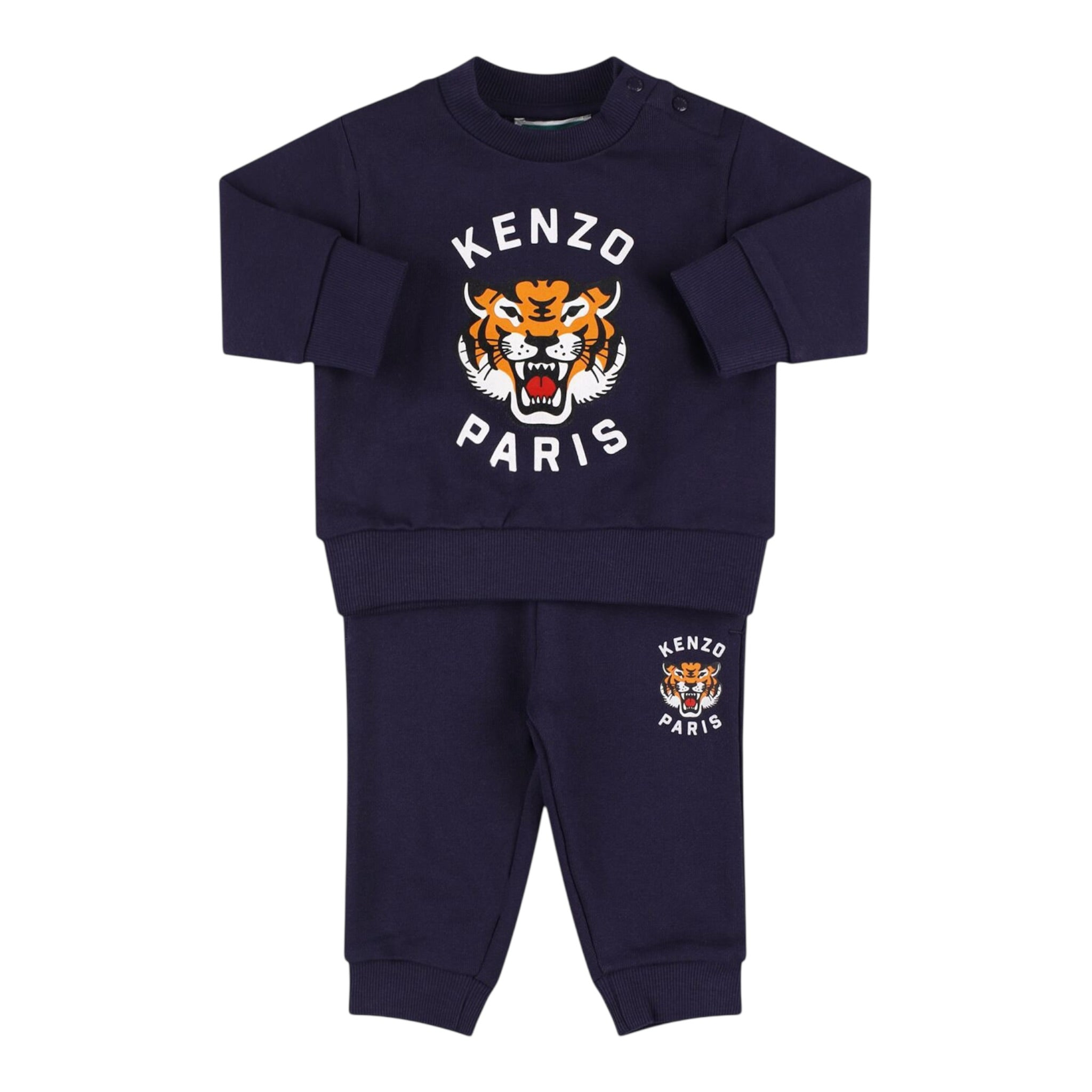 Kenzo Completo 2 Pezzi Felpa-Pantalone tinta unita Blu per Neonato K60935N BLU KENZO 